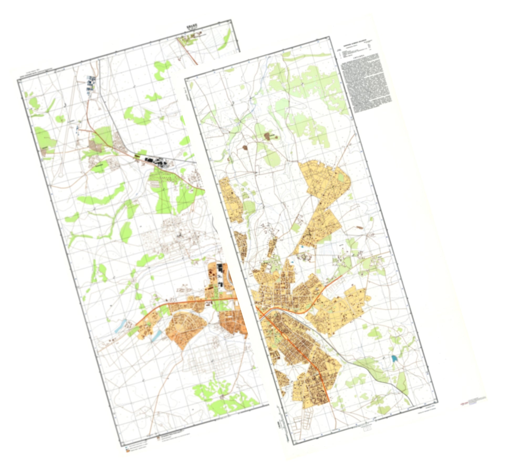 Bouake (Cote d'Ivoire) 2-Sheet Set - Soviet Military City Plans