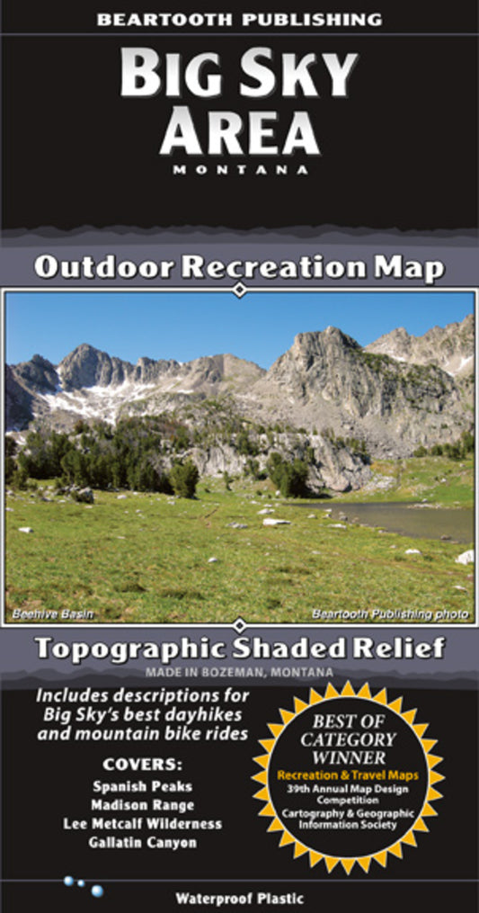 Big Sky Area, Montana Outdoor Recreation Map