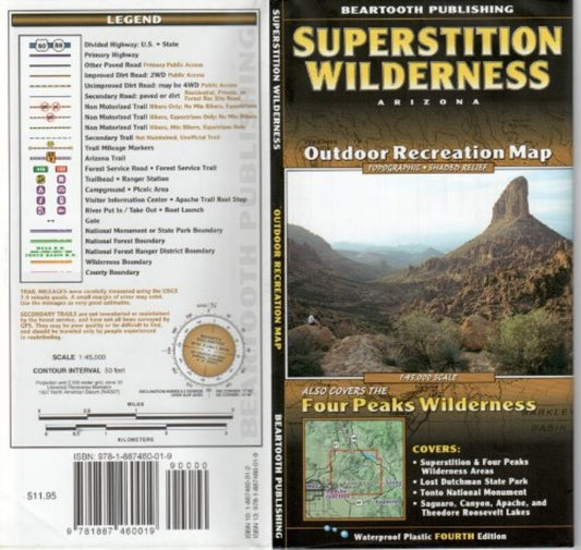 Superstition Wilderness : Arizona : outdoor recreation map : topographic shaded relief