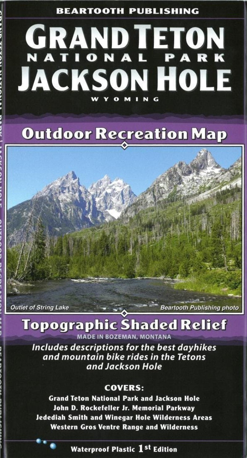 Teton Range Core Trails, Wyoming : Outdoor Recreation Map, Topographic Shaded Relief