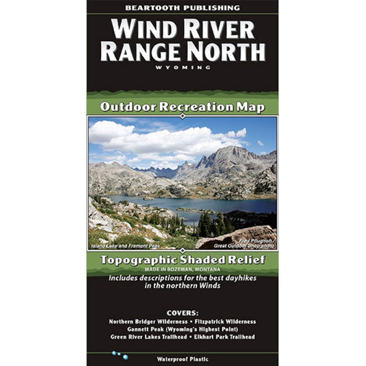 Wind River Range North : Wyoming : outdoor recreation map : topographic shaded relief