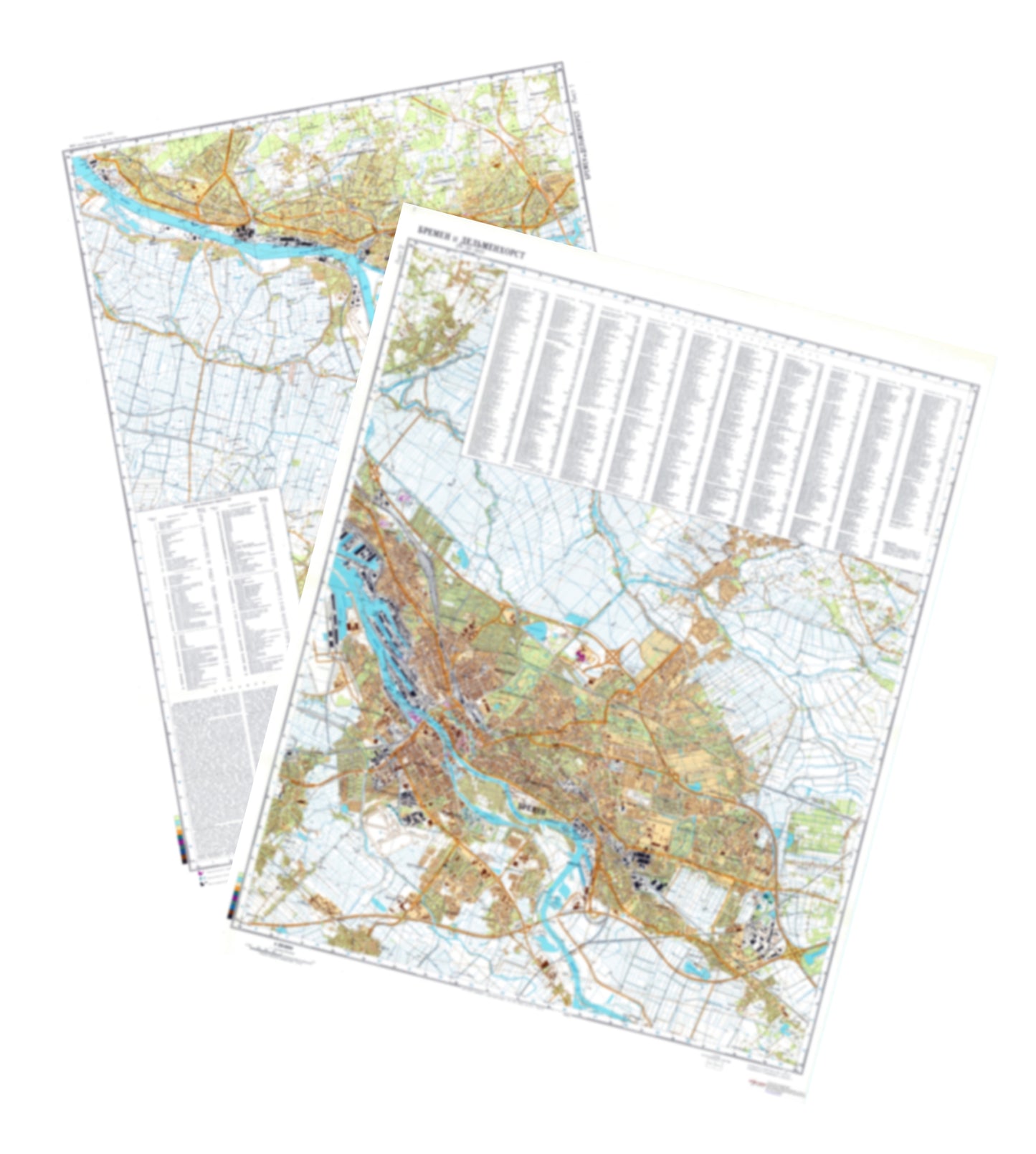 Bremen, Delmenhorst (Germany) 2-Sheet Set - Soviet Military City Plans