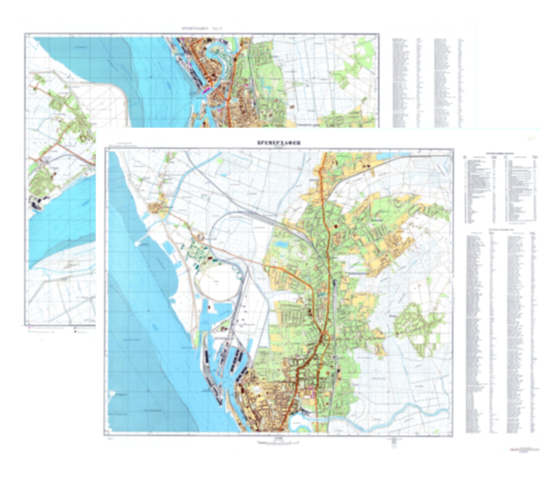 Bremerhaven (Germany) 2-Sheet Set - Soviet Military City Plans