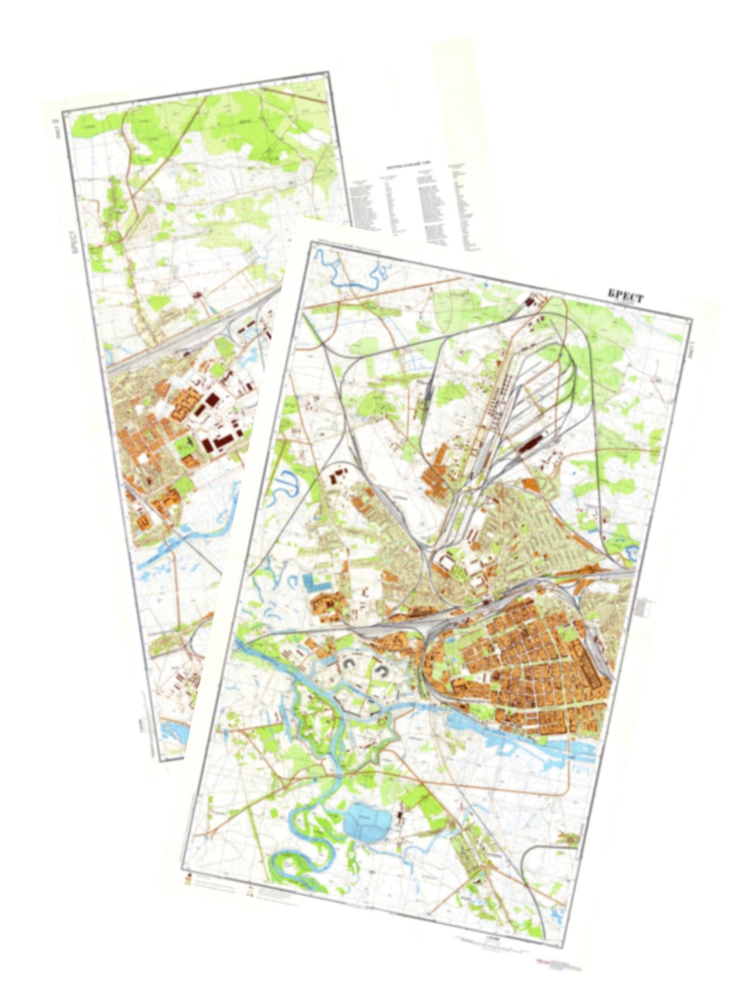 Brest (Belarus) 2-Sheet Set - Soviet Military City Plans