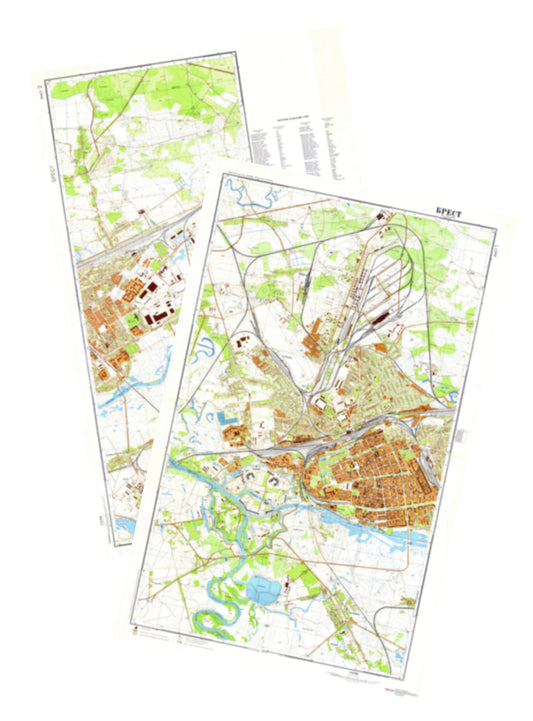 Brest (Belarus) 2-Sheet Set - Soviet Military City Plans