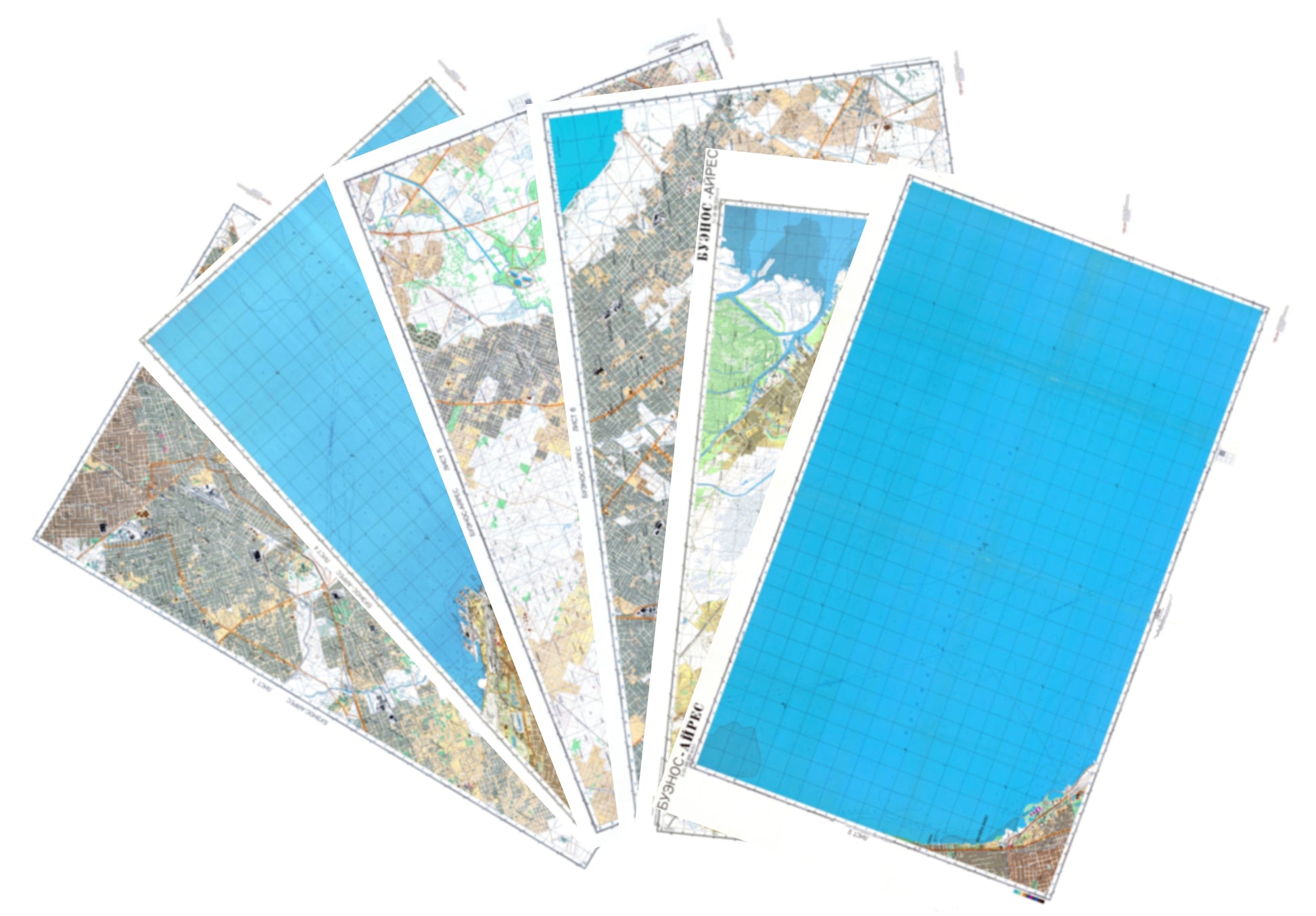 Buenos Aires (Argentina) 6-Sheet Map Set - Soviet Military City Plans