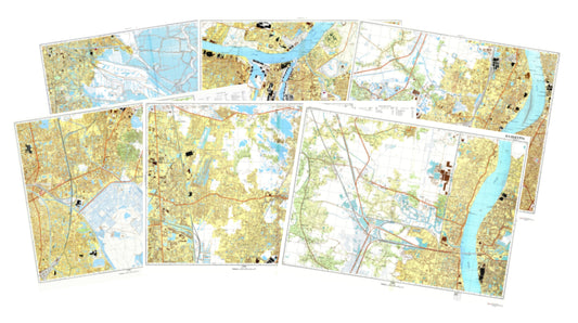 Calcutta (India) 6-Sheet Map Set - Soviet Military City Plans