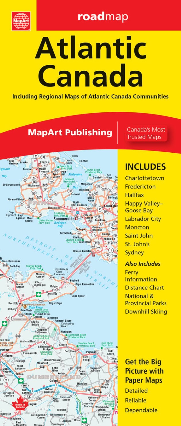 Atlantic Canada Road Map