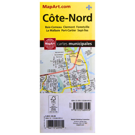 Cote-Nord (North Shore Quebec) Region : Road Map