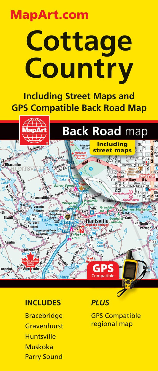 Muskoka, Huntsville, Cottage Country : Back Road Map