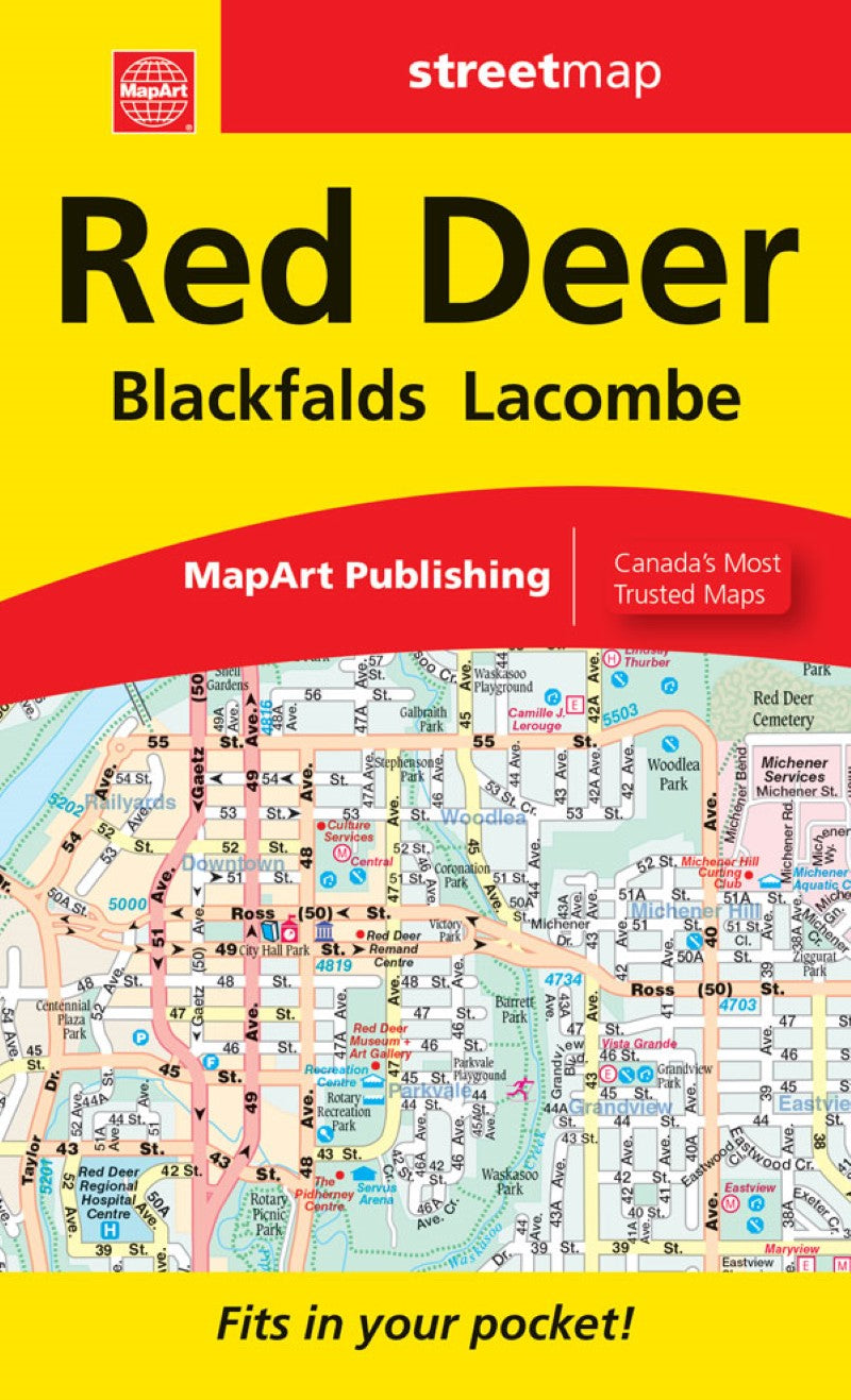 Red Deer, Blackfalds, Lacombe : Alberta Street Map