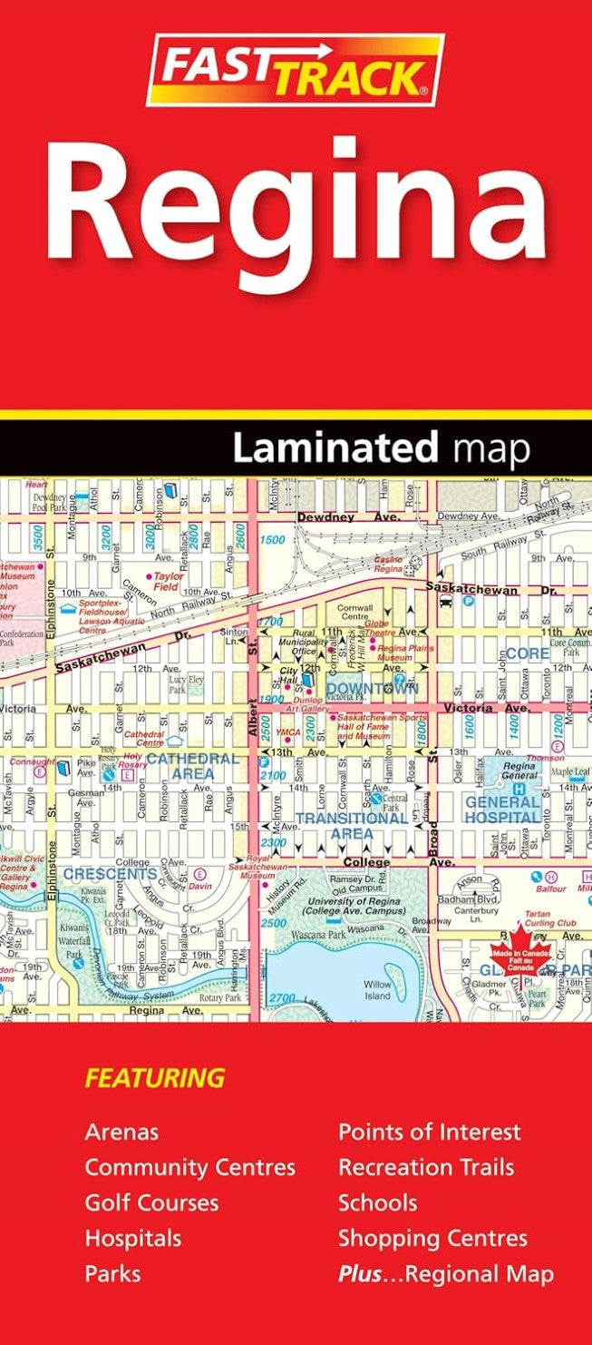Regina Saskatchewan, Fast Track laminated map