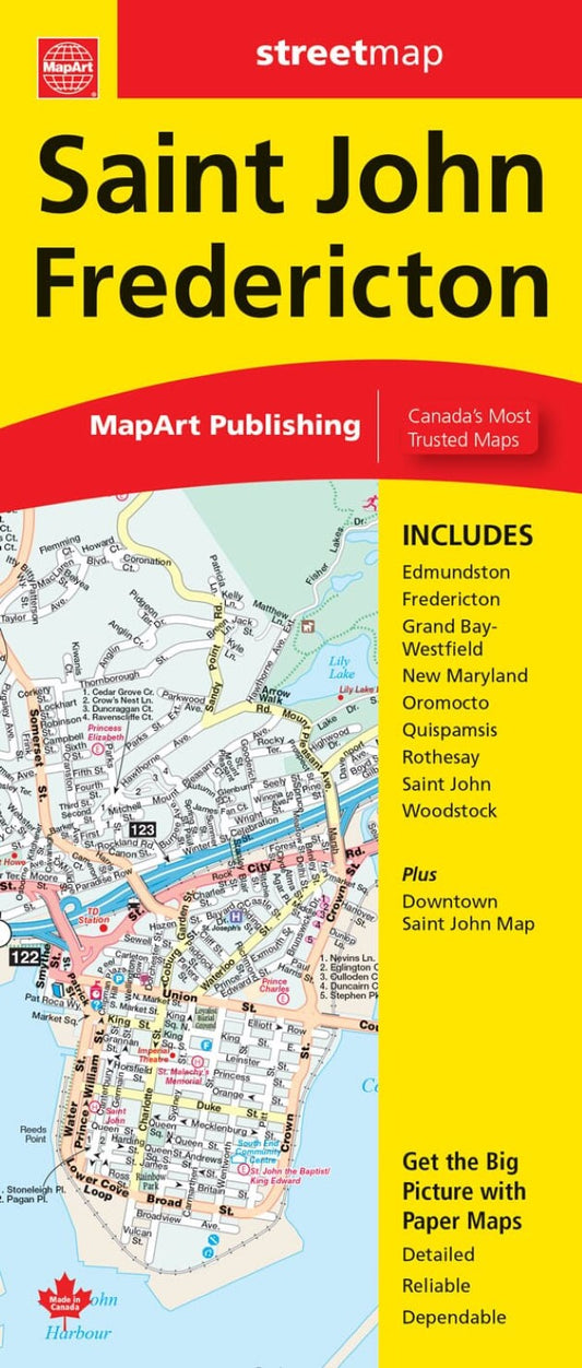 Saint John / Fredericton Folded Map - 1154