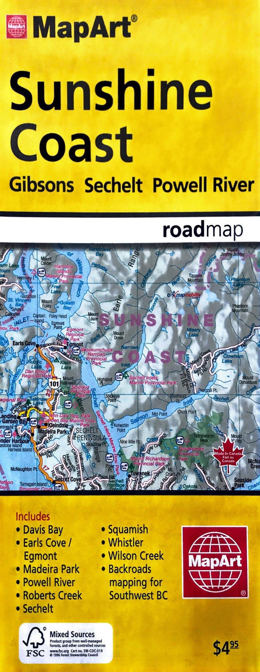 Whistler and Sunshine Coast Road Map