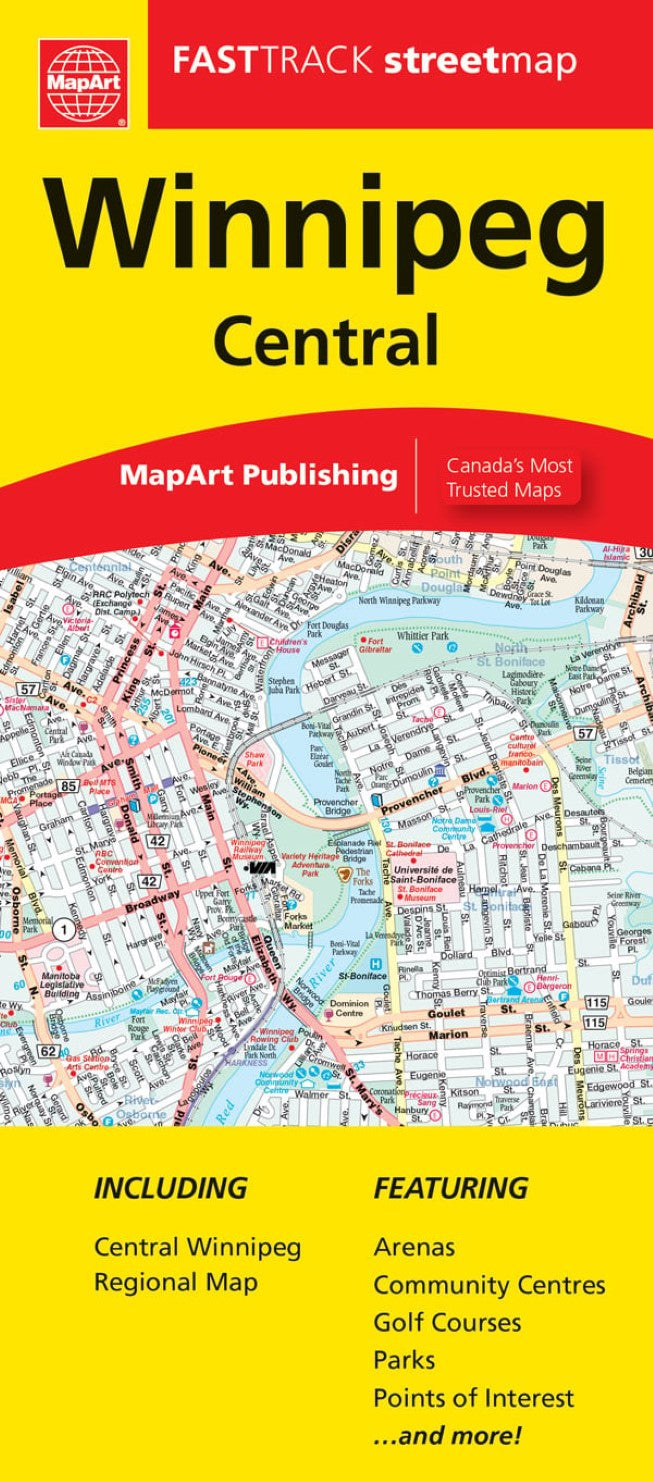 Winnipeg Central FastTrack Laminated Map