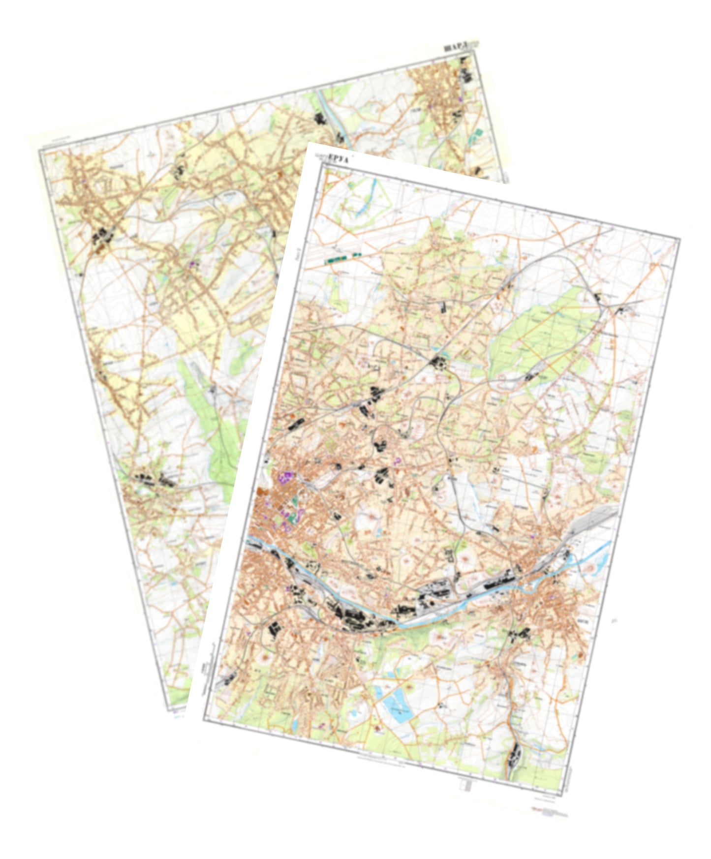 Charleroi (Belgium) 2-Sheet Set - Soviet Military City Plans