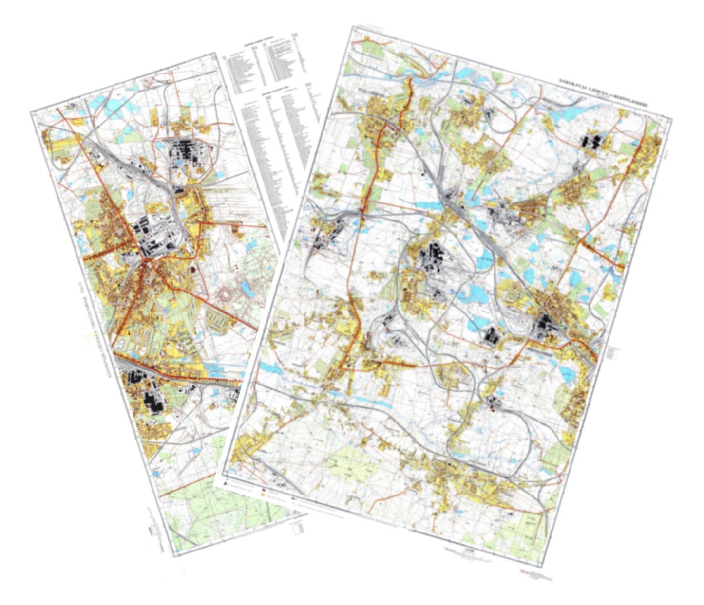 Chorzow, Ruda Slaska (Poland) 2-Sheet Set - Soviet Military City Plans