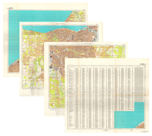 Cleveland, OH (USA) 4-Sheet Map Set - Soviet Military City Plans