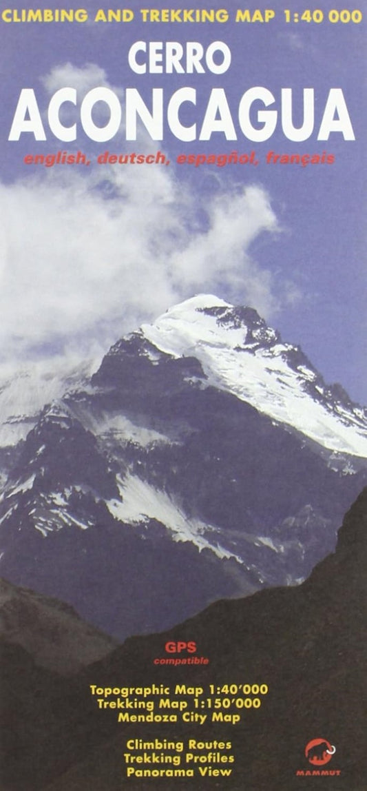 Cerro Aconcagua Climbing and Trekking Map