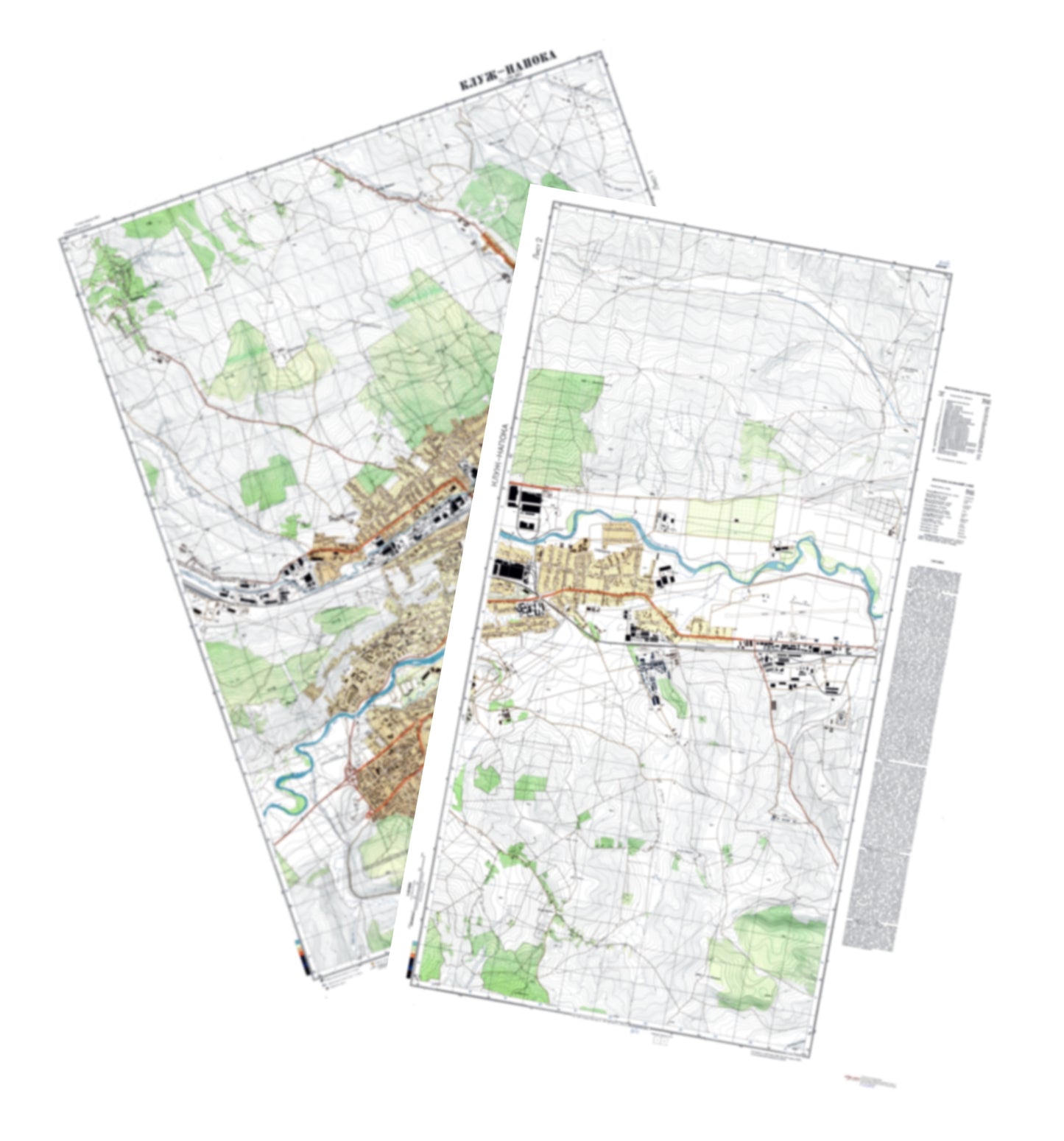 Cluj-Napoca (Romania) 2-Sheet Set - Soviet Military City Plans