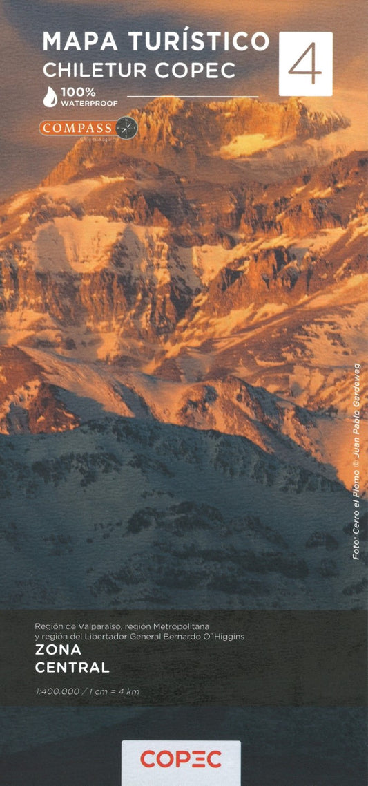 Zona Central (Valparaíso, Regíon Metropolitana & Regíon del Libertador General Bernardo O'Higgins) - Chile Tourist Road Map #4