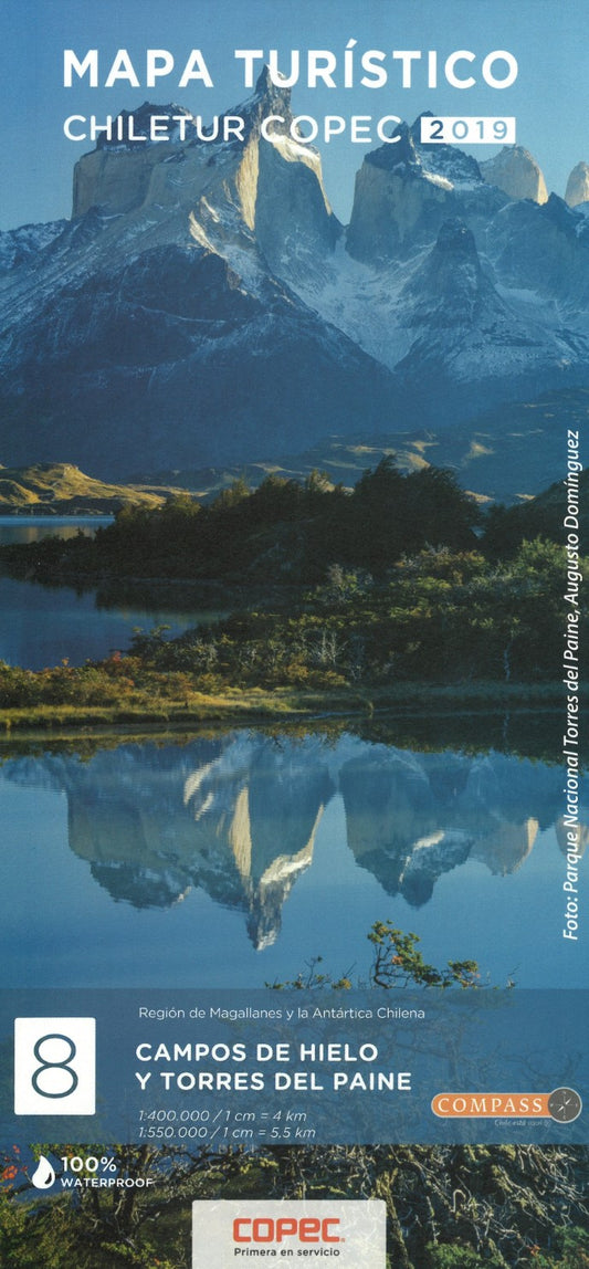 Campos de Hielo - Torres del Paine National Park Road Map (map # 8)