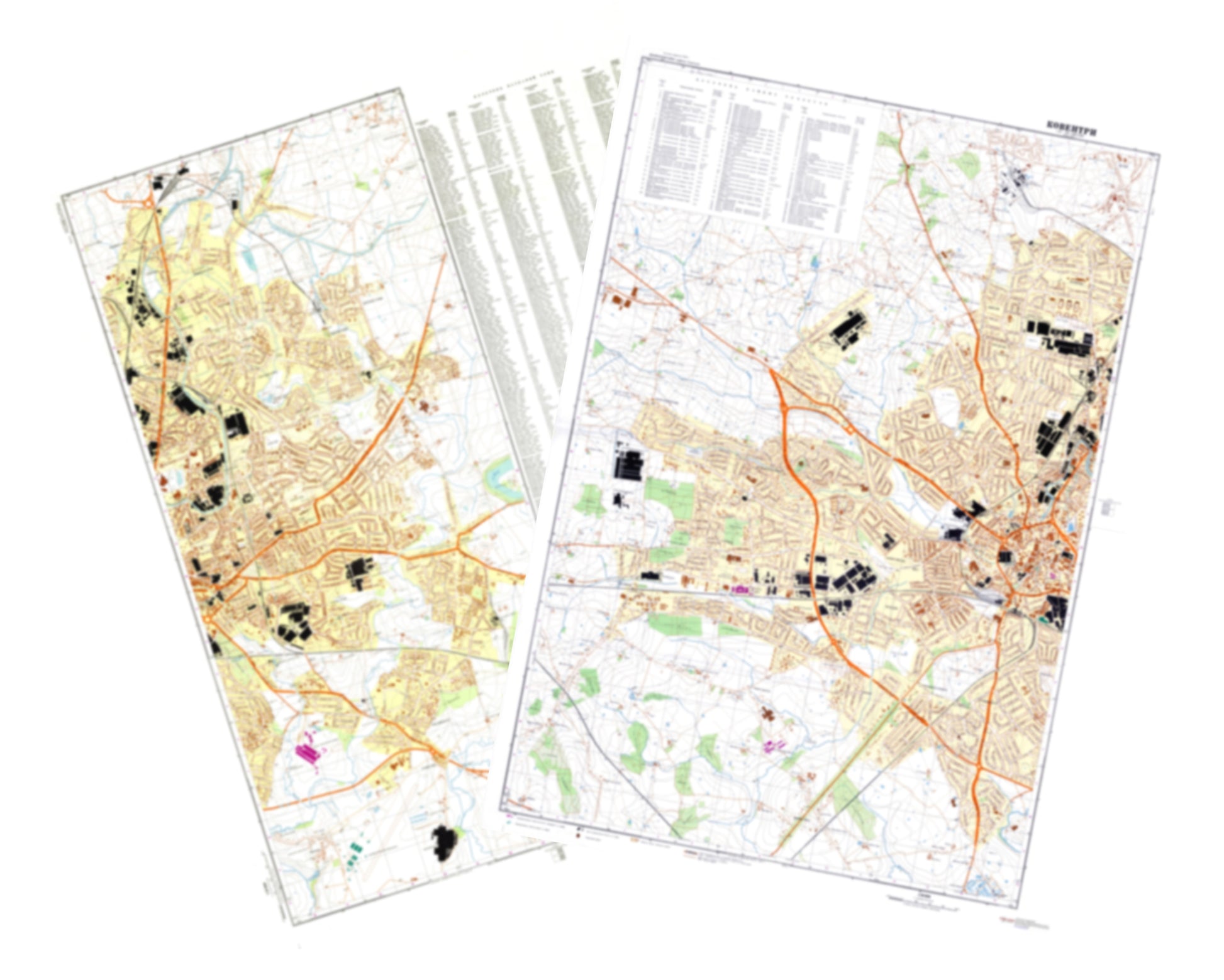 Coventry (UK) 2-Sheet Set - Soviet Military City Plans