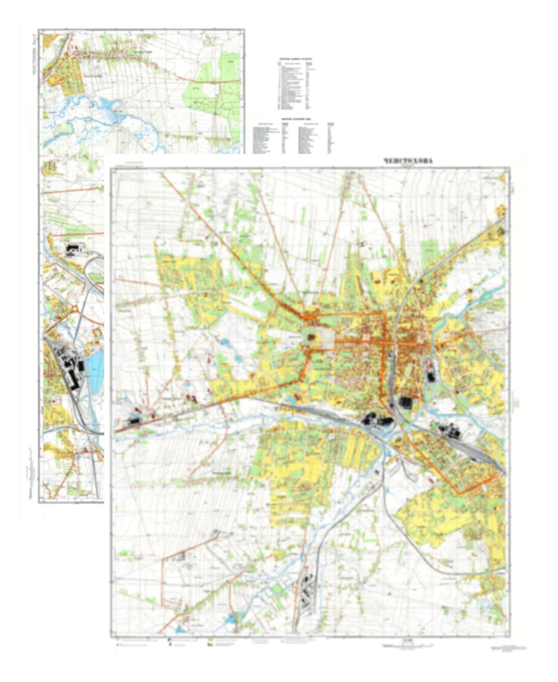 Czestochowa (Poland) 2-Sheet Set - Soviet Military City Plans