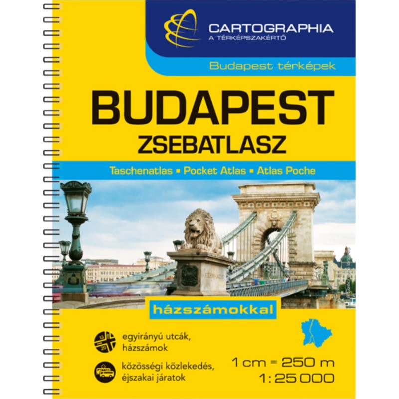 BUDAPEST pocket atlas (12x15 cm, spiral)