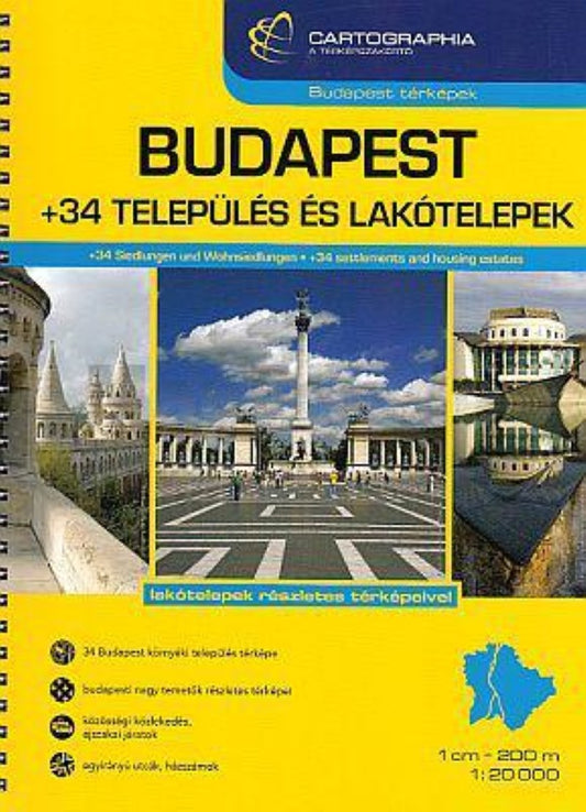 BUDAPEST +34 settlements atlas (21x26,5 cm, spiral)