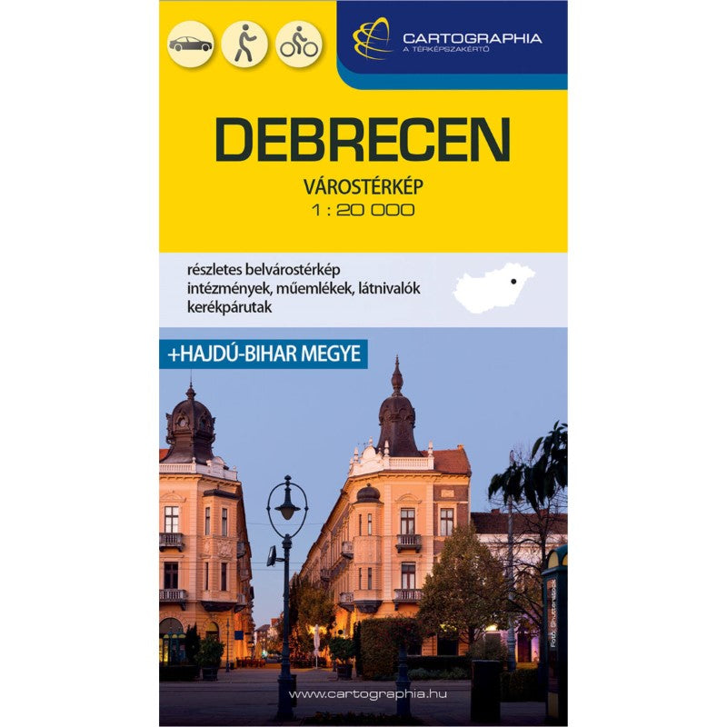 DEBRECEN and Hajdú-Bihar County map (hard cover)