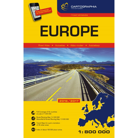 EUROPE road atlas (19x29 cm, paperback)