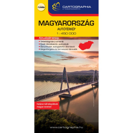 HUNGARY Extra road map (hard cover + index booklet)