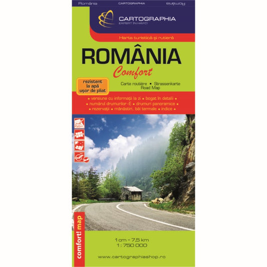 ROMANIA Comfort map (laminated)