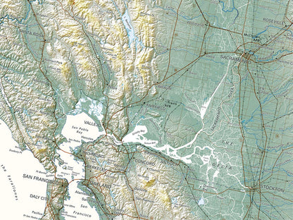 California Elevation Tints Fine Art Print Map