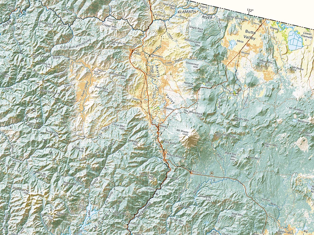 California Land Cover Fine Art Print Map