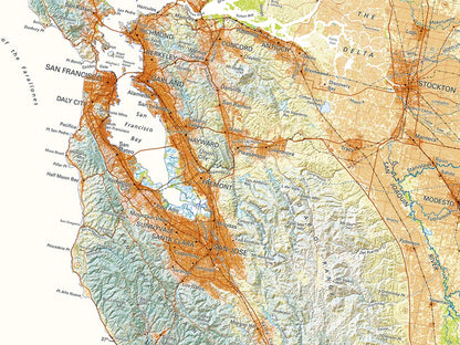 California Land Cover Fine Art Print Map