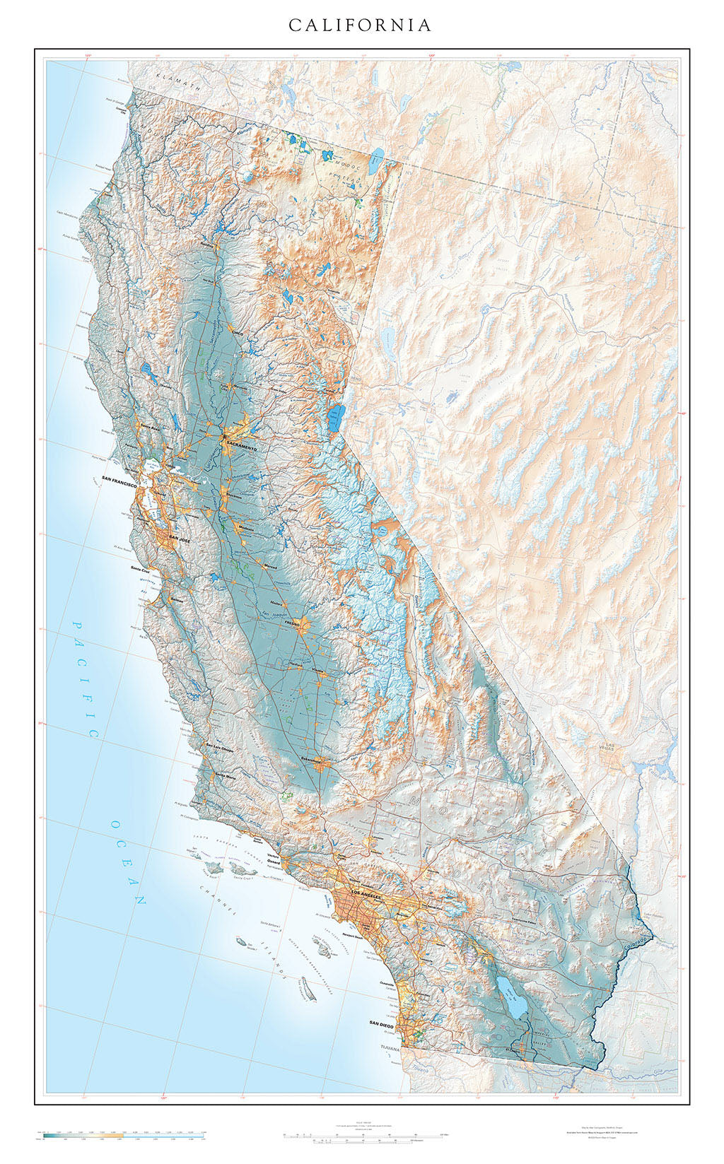 California in Context Fine Art Print Map