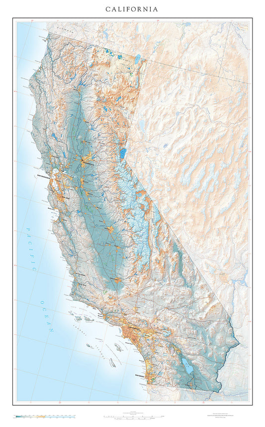 California in Context Fine Art Print Map