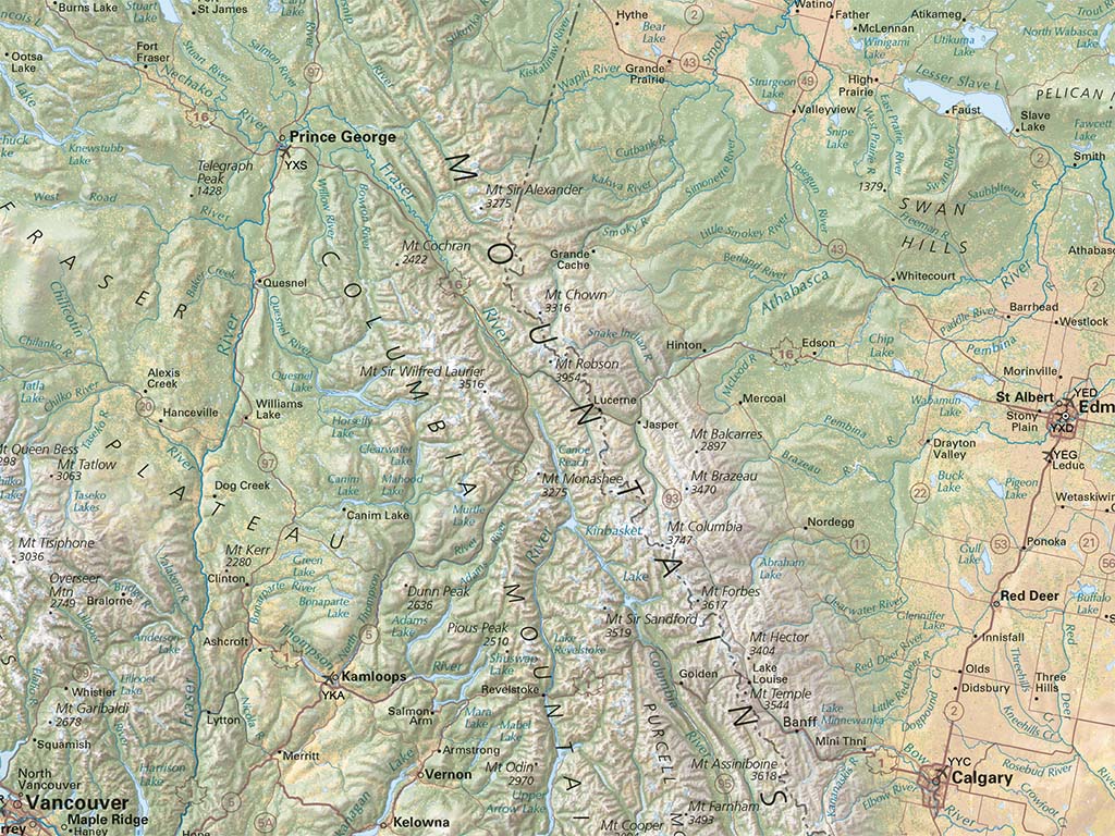 Canada Elevation Tints Fine Art Print Map