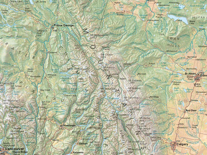 Canada Elevation Tints Fine Art Print Map