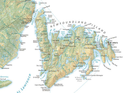 Canada Elevation Tints Fine Art Print Map