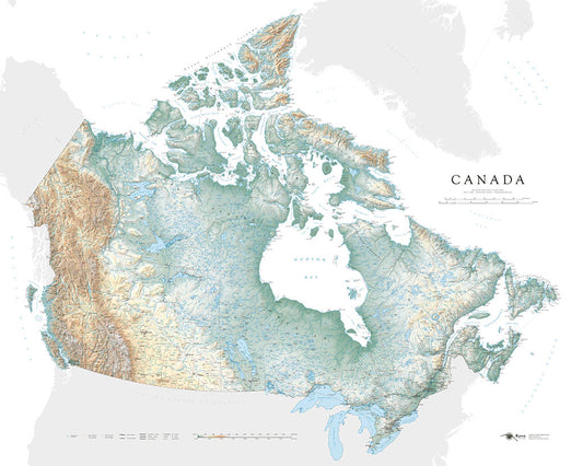 Canada Elevation Tints Fine Art Print Map