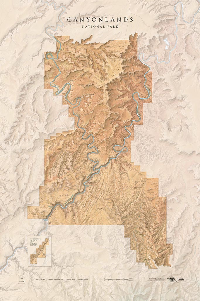 Canyonlands National Park Landscape Fine Art Print Map