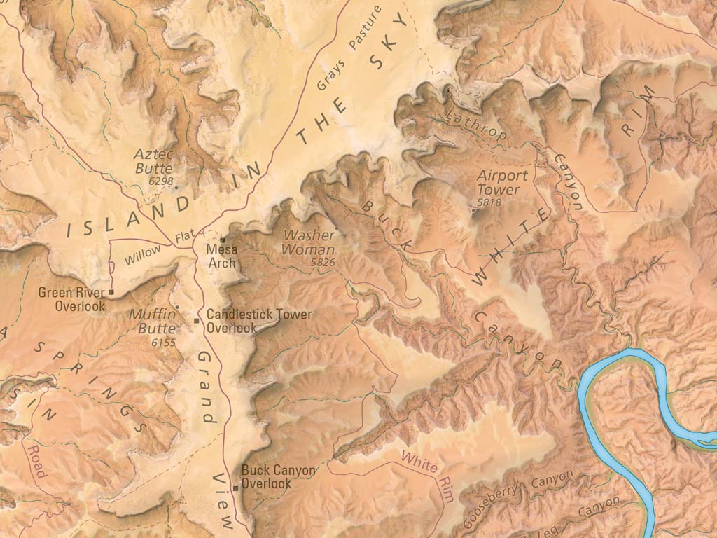 Canyonlands National Park Landscape Fine Art Print Map