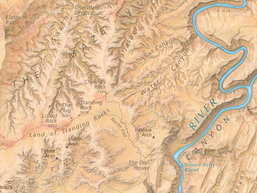 Canyonlands National Park Landscape Fine Art Print Map