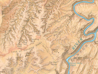 Canyonlands National Park Landscape Fine Art Print Map