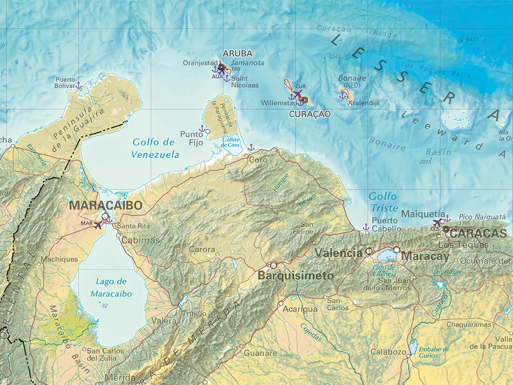 Caribbean Sea Land Cover Fine Art Print Map