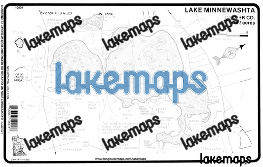 Carver County, MN - MINNEWASHTA - Lakemap - 10904
