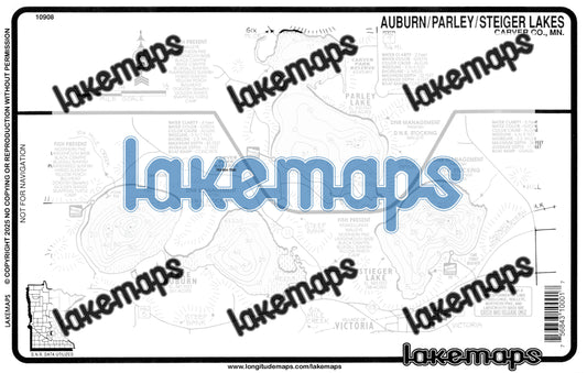 Carver County, MN - STIEGER / Auburn/ Parley - Lakemap - 10908
